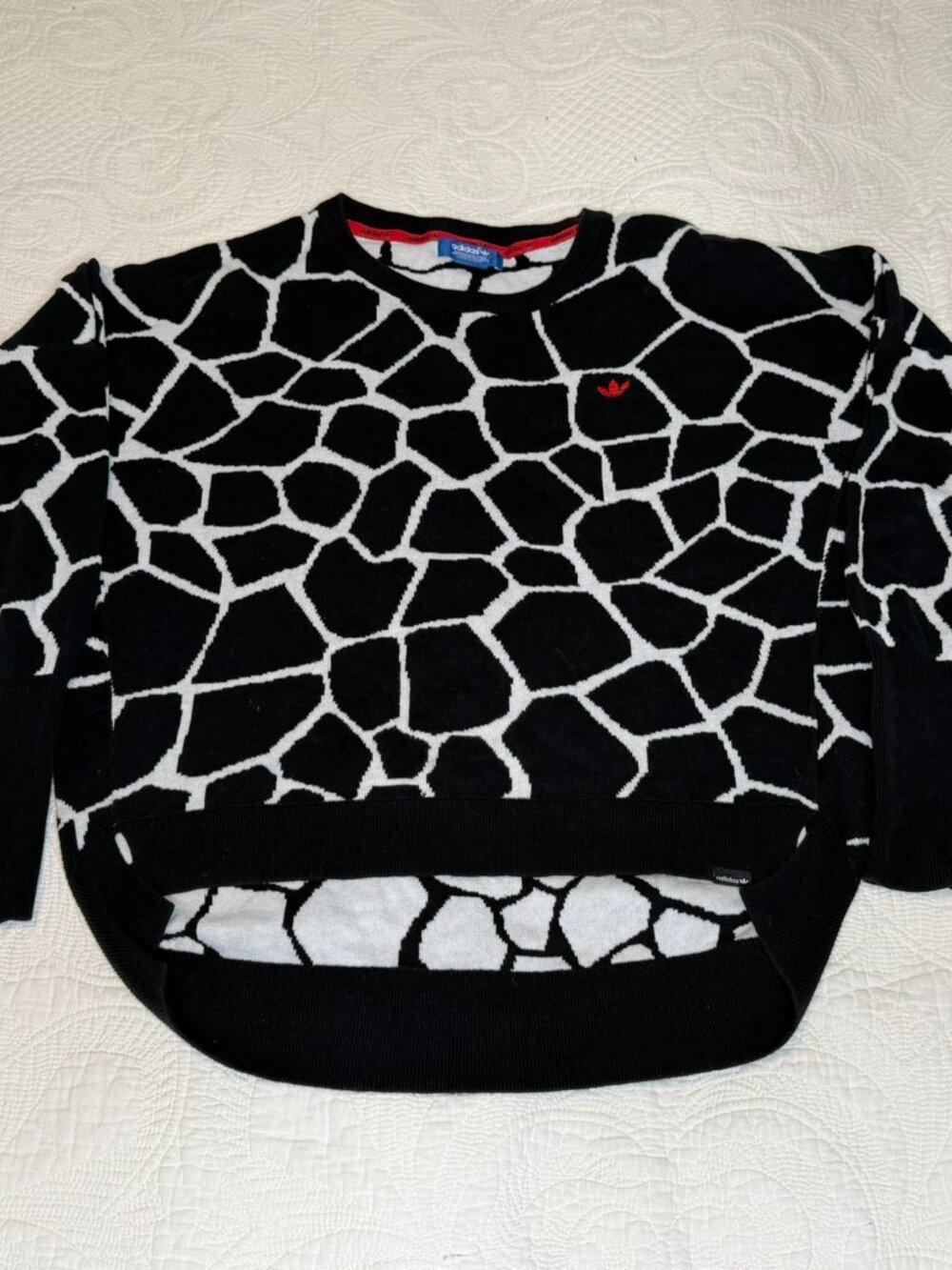 adidas Originals Giraffe Print Oversized High Low Knit Sweater